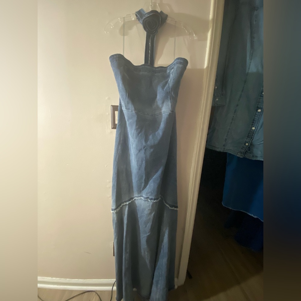 Fashion Nova Strapless Denim Dress